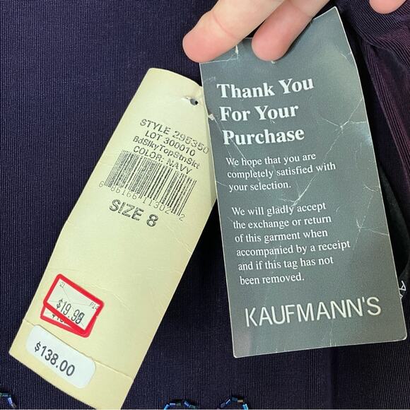 Arianna by Rachel Kaye | Vintage Deadstock Navy/Eggplant Beaded Dress 8 - Picture 8 of 11